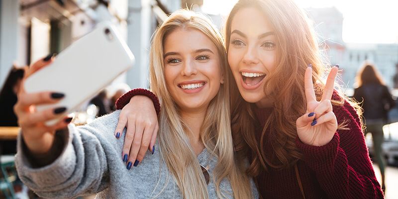 Friends taking selfie